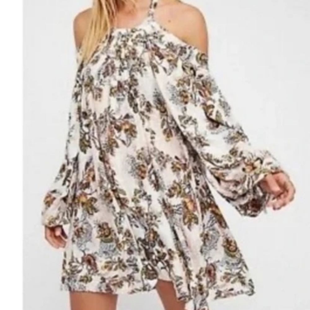 Free People Juliana Butterfly Cold Shoulder Dress Sz XS